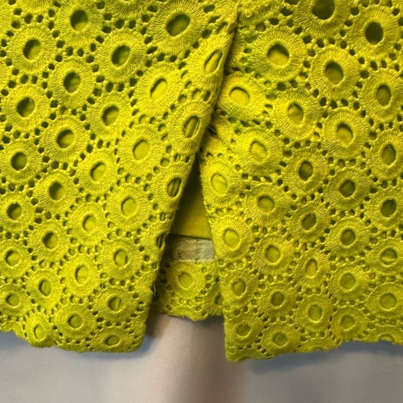 J. Crew Kiwi Green Eyelet No. 2 Pencil Skirt Size 8 Zip Back Clasp - Picture 8 of 11